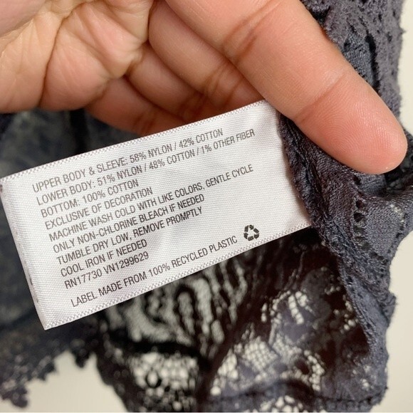 Knox Rose Gray Lace Sheer Long Sleeve Blouse Size XS Women - Picture 3 of 10